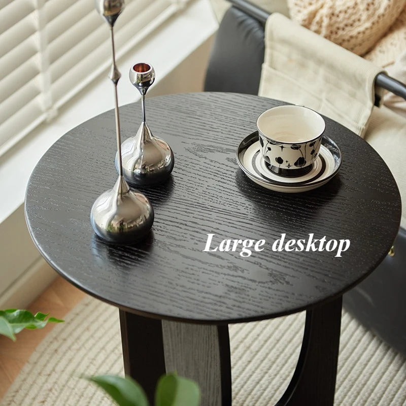 Round Solid Wood Coffee Table | Modern Minimalist Side Table Round Coffee Table Babs