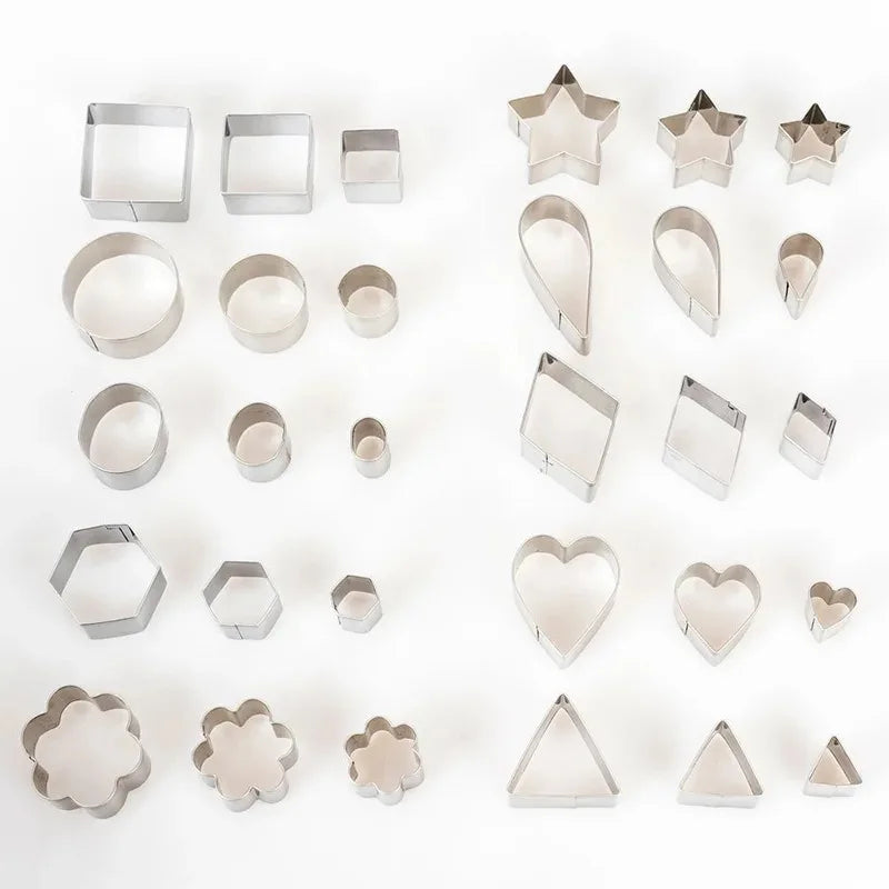 30-Pc Mini Stainless Steel Cookie Cutter Set – 10 Shapes Cookie Cutter Set Babs