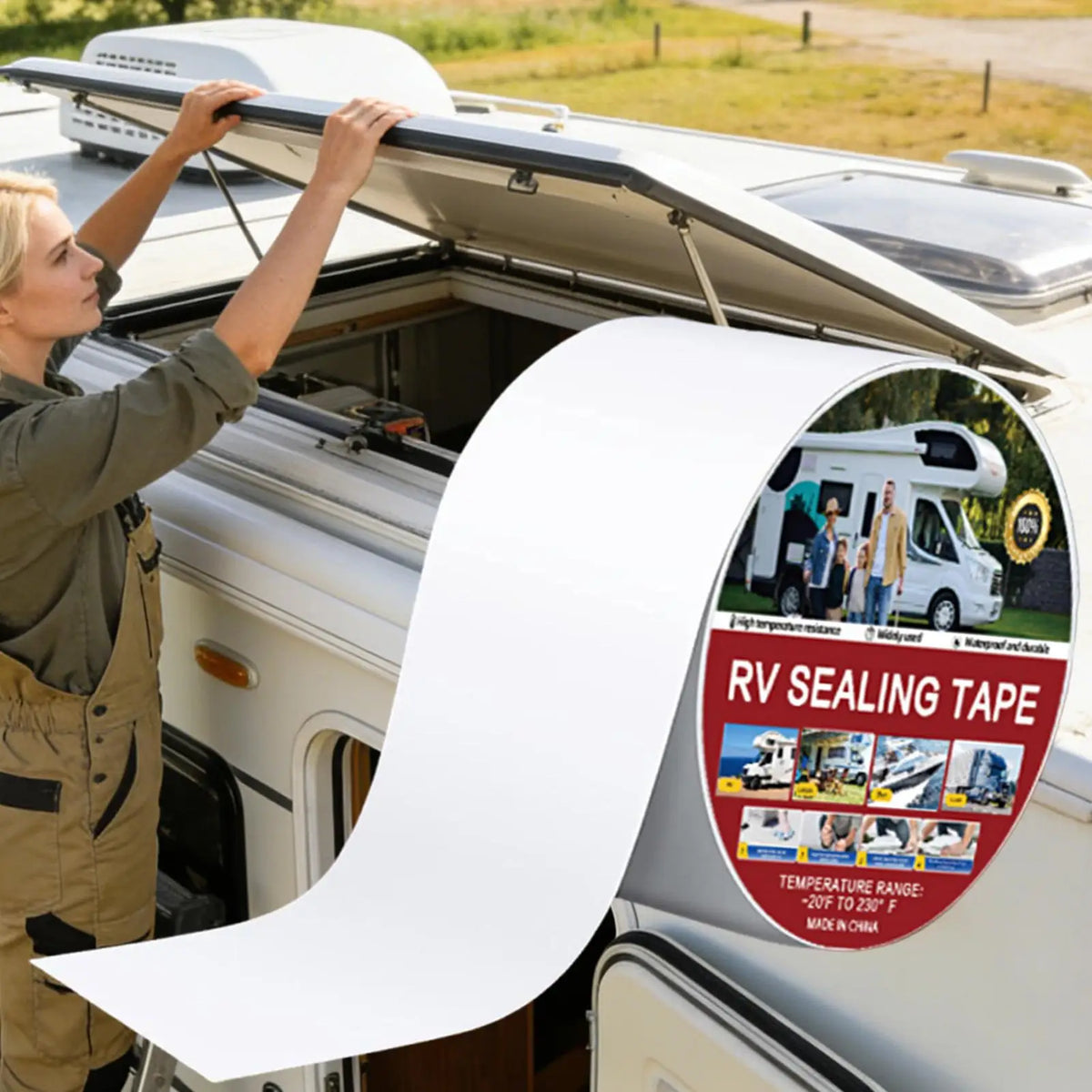 RV Roof Repair Tape – Waterproof UV-Resistant Seam Seal 5x500cm RV Roof Seam Tape Babs