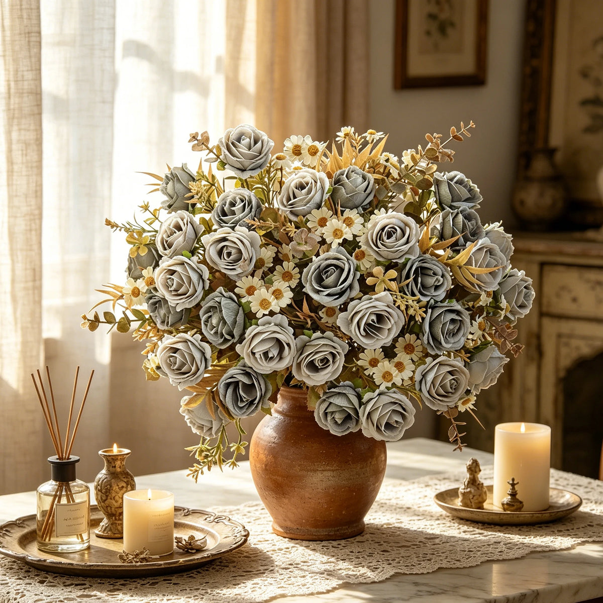 Silk Rose Artificial Flowers for Wedding, Home & Party Décor Artificial Silk Flowers Babs