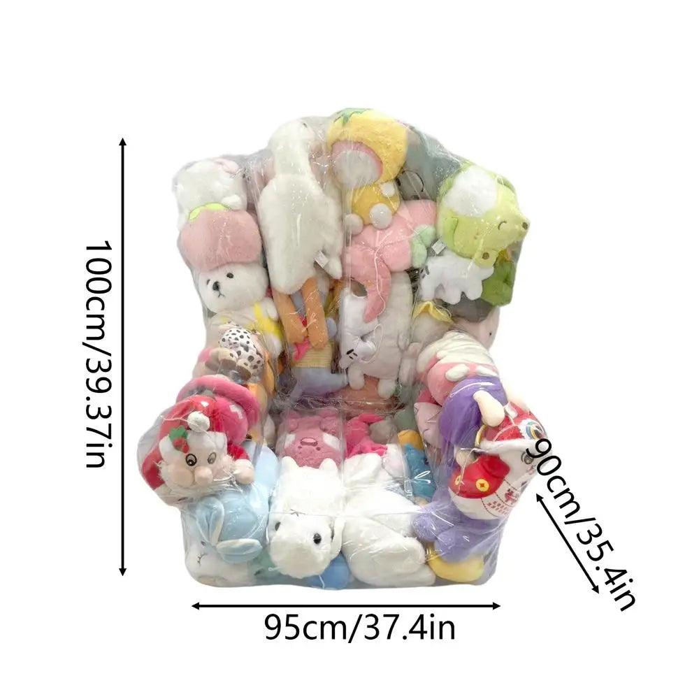 Oversized Clear Bean Bag Stuffed Animal Storage Chair Toy Storage Chair Babs B Toys not included