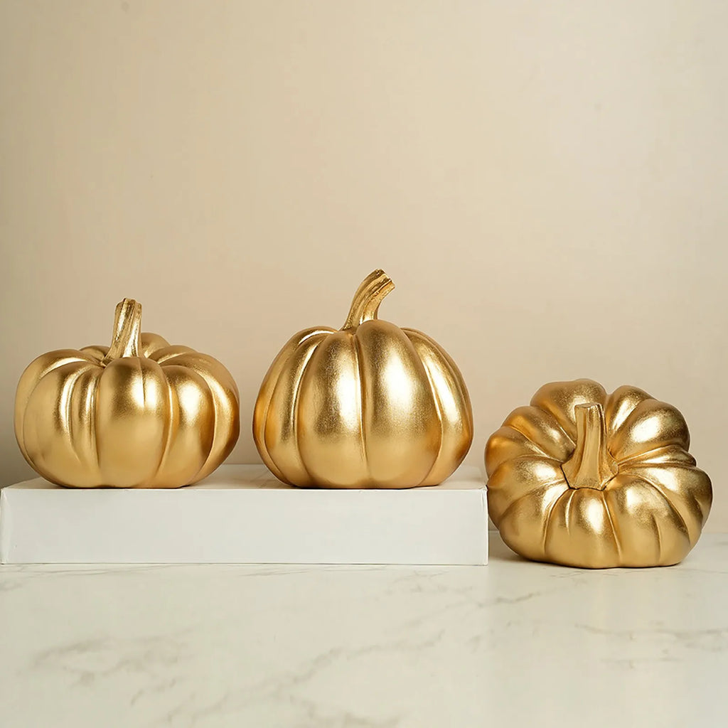 Large Resin Pumpkin Ornament – Halloween & Autumn Decor Statue Seasonal Decor Statue Babs