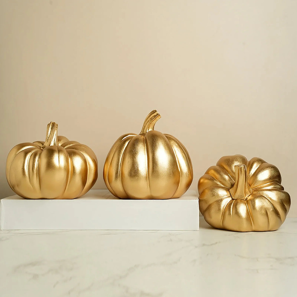 Large Resin Pumpkin Ornament – Halloween & Autumn Decor Statue Seasonal Decor Statue Babs
