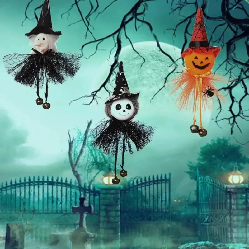 Halloween Gnome Hanging Ornaments – Set of 4 Spooky Characters Halloween Hanging Ornament Babs