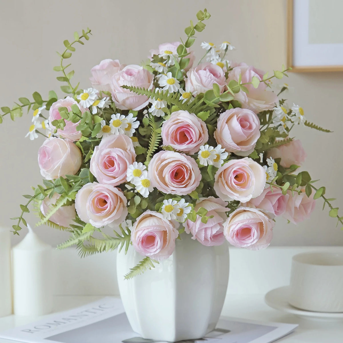 Silk Rose Artificial Flower Bouquet for Wedding & Home Decor Artificial Flower Bouquet Babs