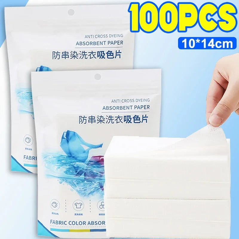 Laundry Color Absorber Sheets | 50, 100 or 150 Pack Laundry Color Sheets Babs 100pcs