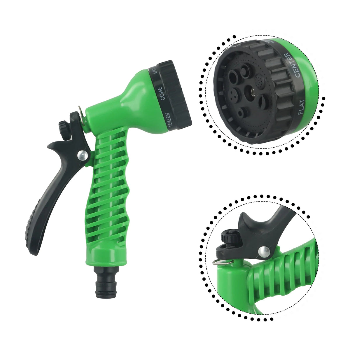 7-Pattern High Pressure Garden Hose Spray Nozzle & Wand Garden Hose Nozzle Babs