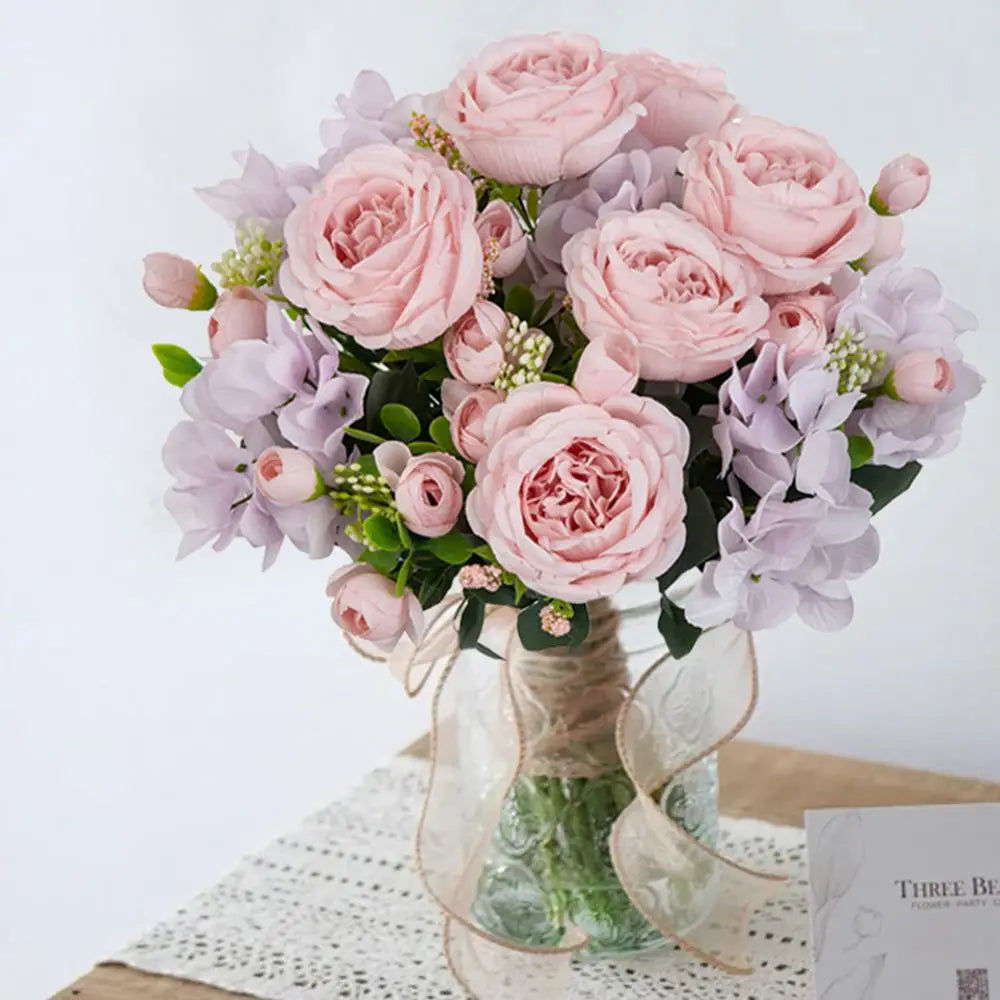 Silk Peony Hydrangea Artificial Flower Bouquet | Wedding Décor Artificial Flower Bouquet Babs
