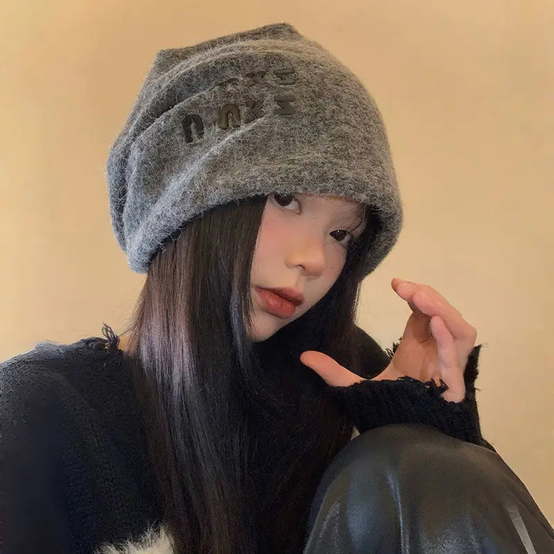 Grey Slouchy Beanie – Women's Oversized Winter Knit Hat Knit Winter Beanie Babs