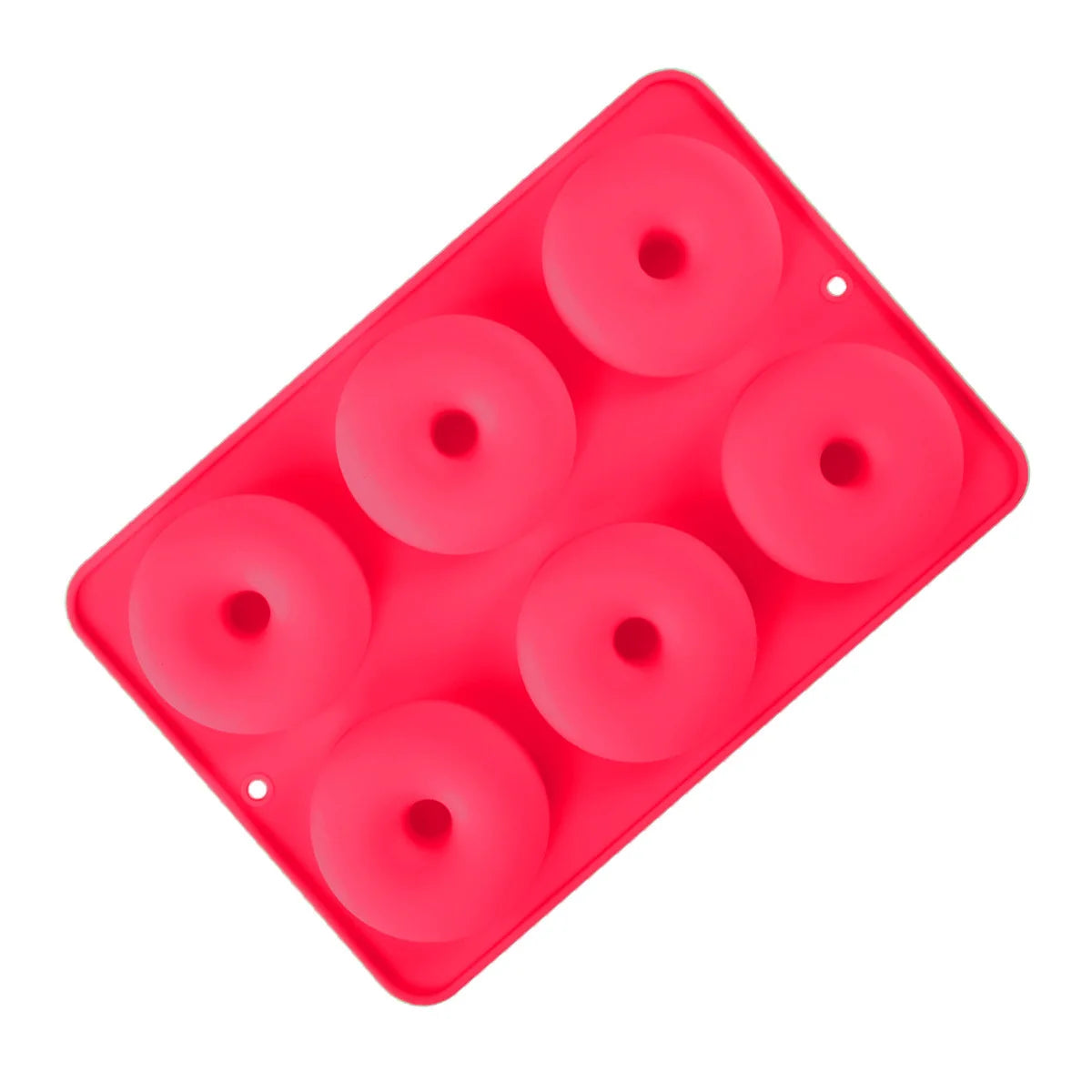 Silicone Donut Mold 6-Cavity – Non-Stick Food Grade Baking Pan Silicone Donut Mold Babs Red