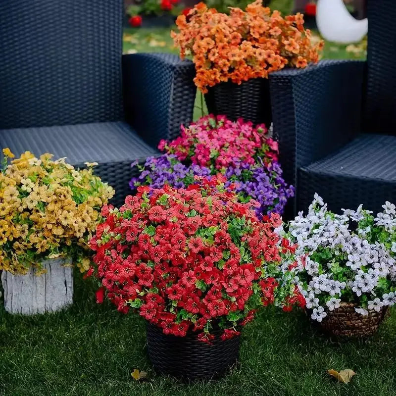 Artificial Silk Eucalyptus & Violet Flowers – Wedding Home Decor Artificial Silk Flowers Babs