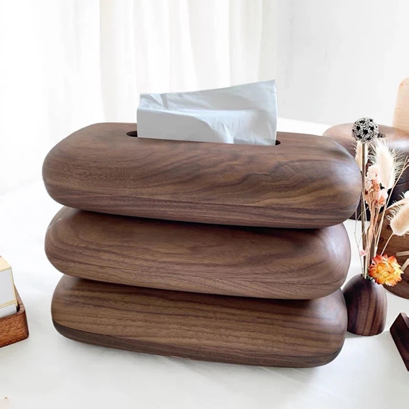 Luxury Walnut Wood Tissue Box – Modern Napkin Organizer Wood Tissue Box Babs