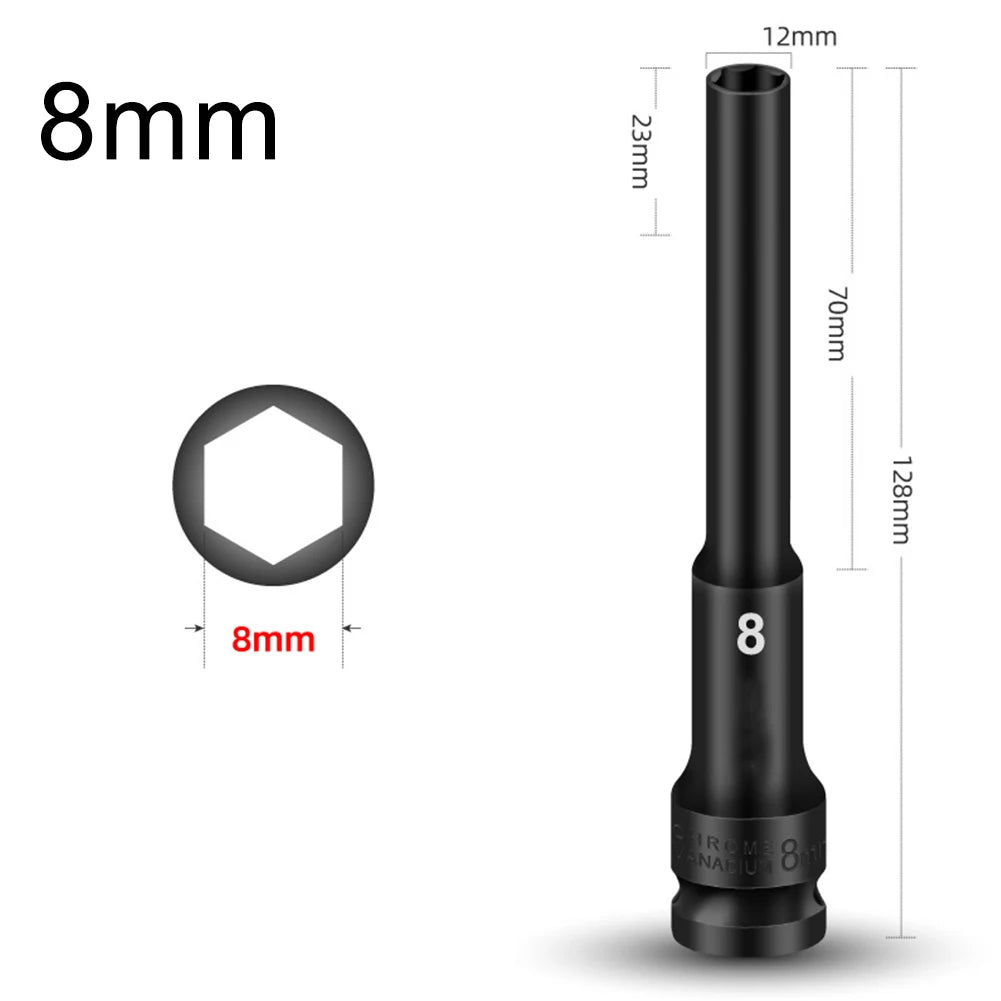 1/2" Drive Hex Socket Impact Wrench Adapter – Chrome Vanadium Socket Wrench Adapter Babs 8mm