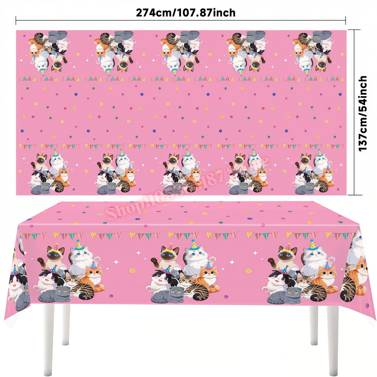 Cat Theme Kids Party Supplies – Plates, Cups, Balloons & More Party Supplies Set Babs 1pcs tablecloth others