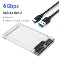 USB 3.0 Type-C SATA 2.5" External HDD Enclosure 6Gbps UASP HDD Enclosure Babs 6Gbps Type C White