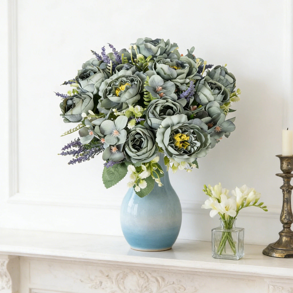 Artificial Silk Peony Hydrangea Bouquet – Wedding & Home Decor Artificial Flower Bouquet Babs