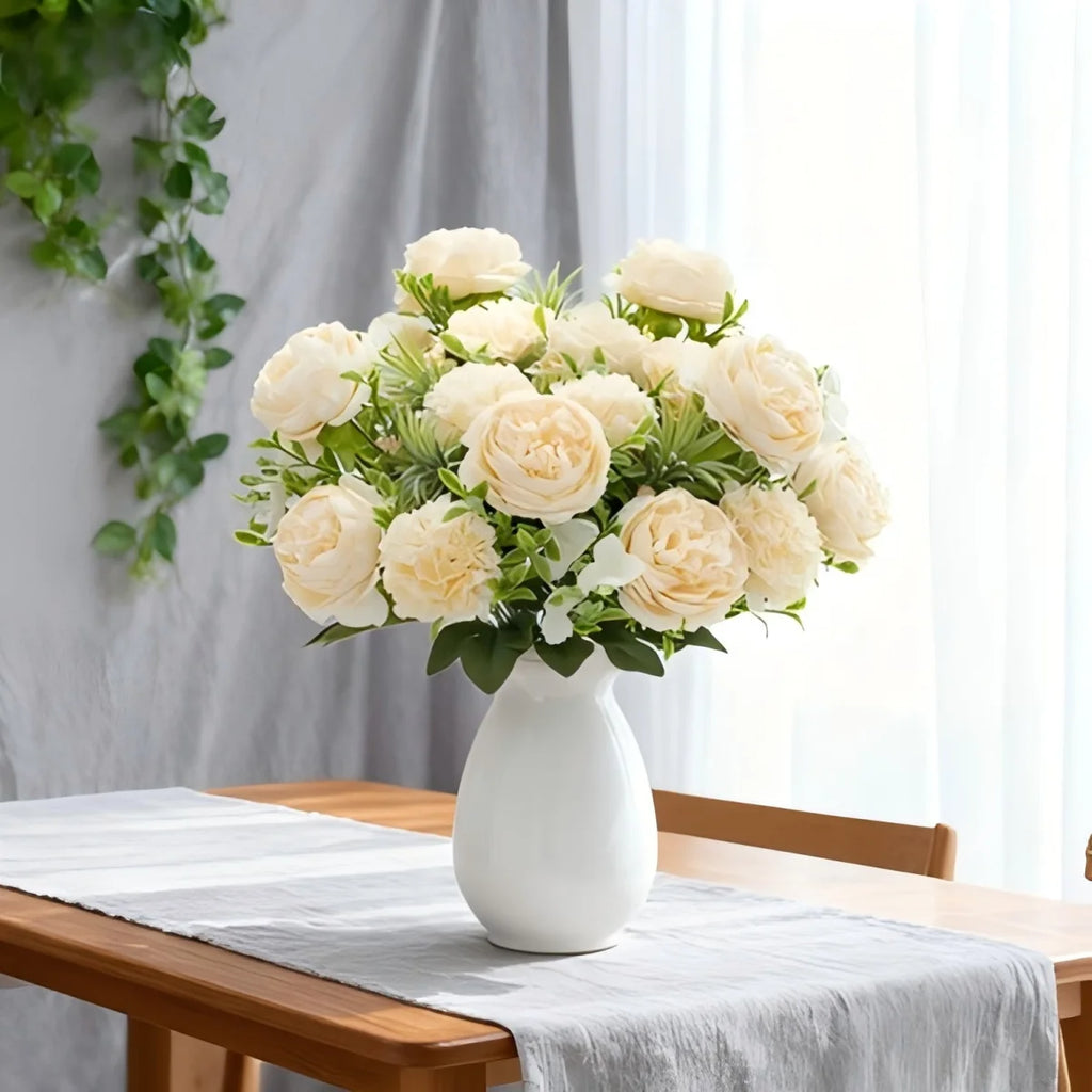 Artificial Silk Peony Chrysanthemum Bouquet – Wedding & Home Decor Artificial Flower Bouquet Babs