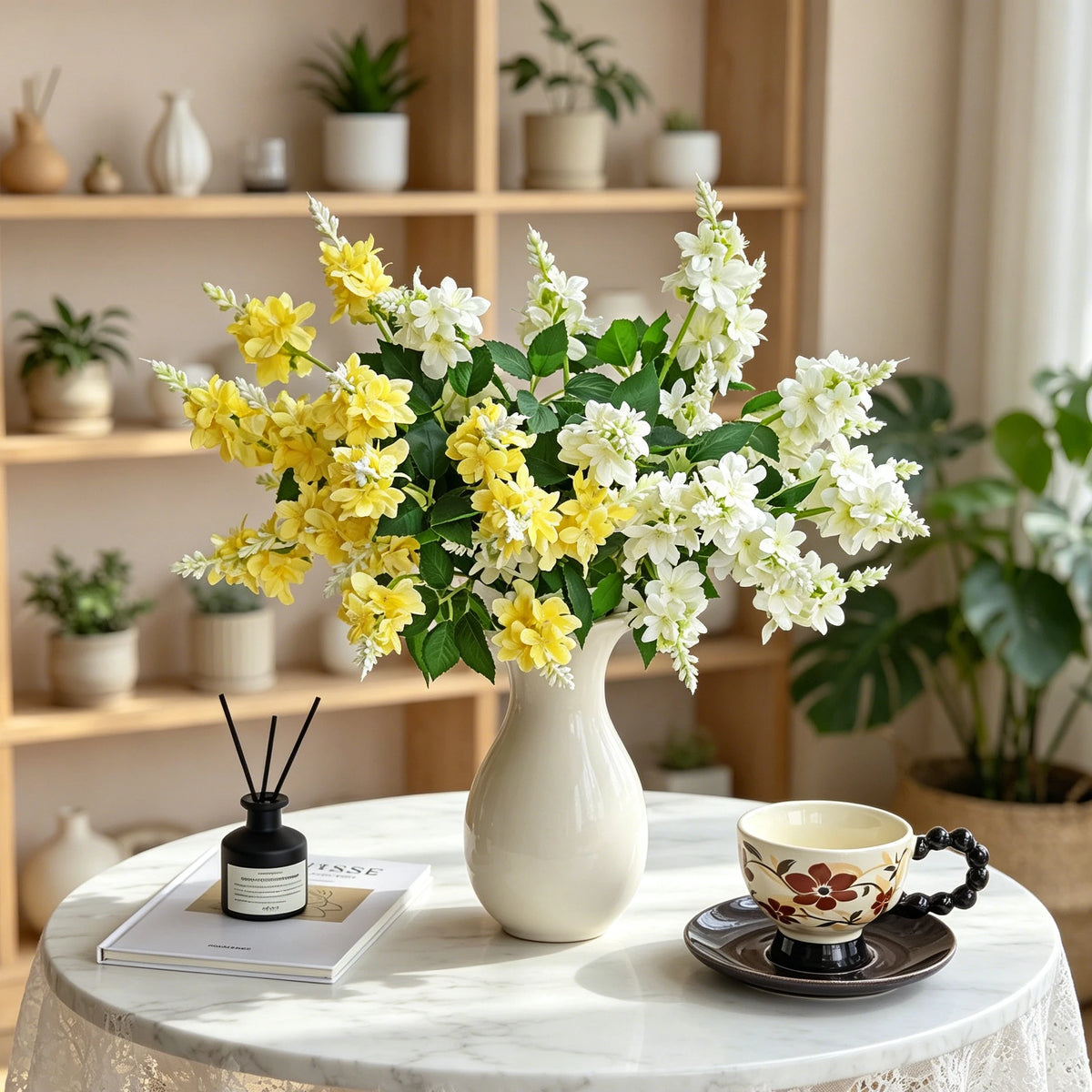 Artificial Silk Moundlily Flower Bouquet – Wedding & Home Decor Artificial Flower Bouquet Babs