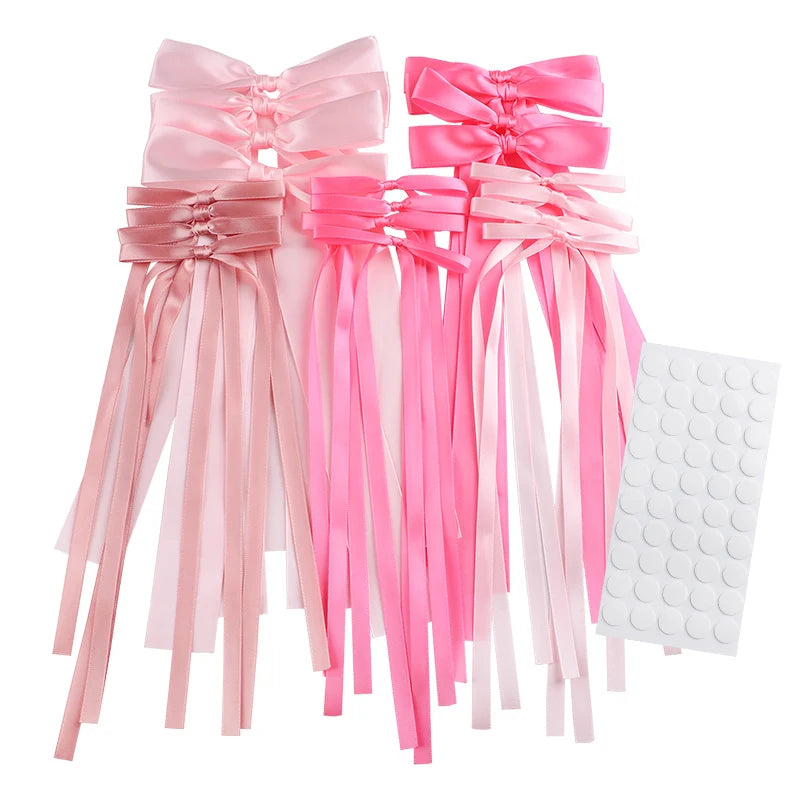 20-Piece Pink Bow Wall Decor – DIY Ribbon Bow Garland Set Party Wall Decor Babs