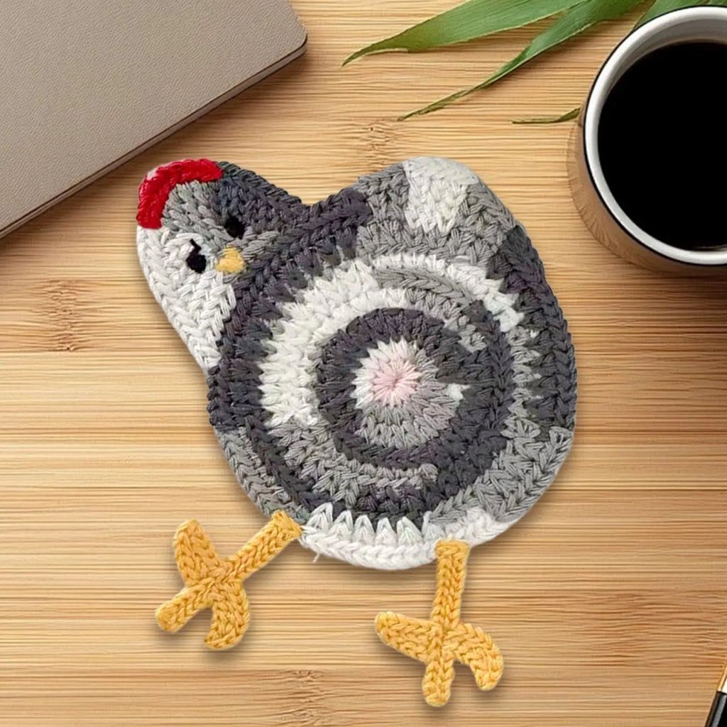 Chicken Coasters – Heat Resistant Absorbent Crochet Drink Coaster Drink Coasters Babs