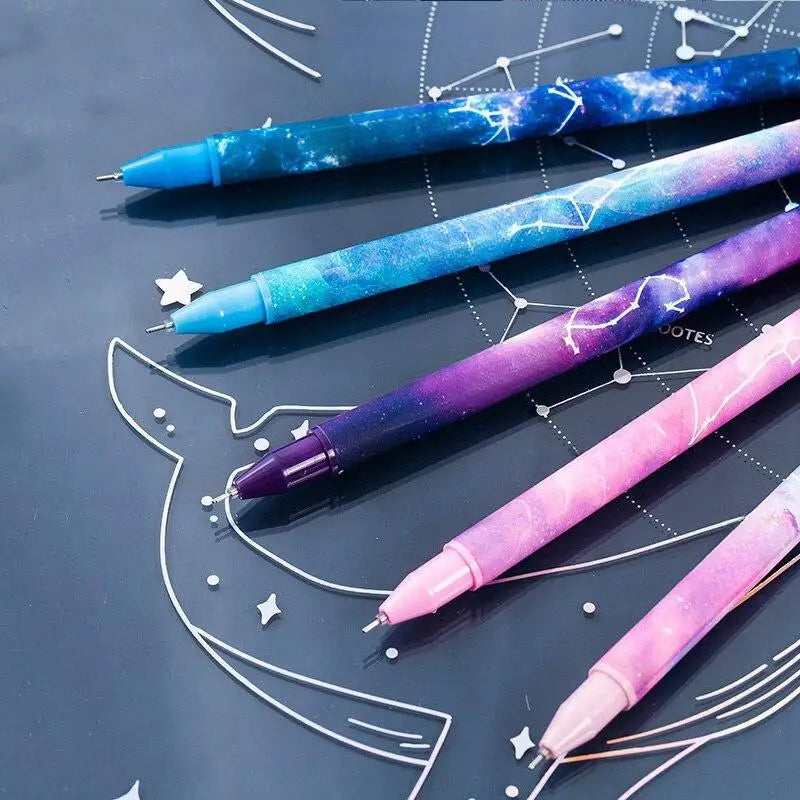 12pc Constellation Gel Pen Set – 0.5mm Kawaii Black Ink Pens Gel Pen Set Babs