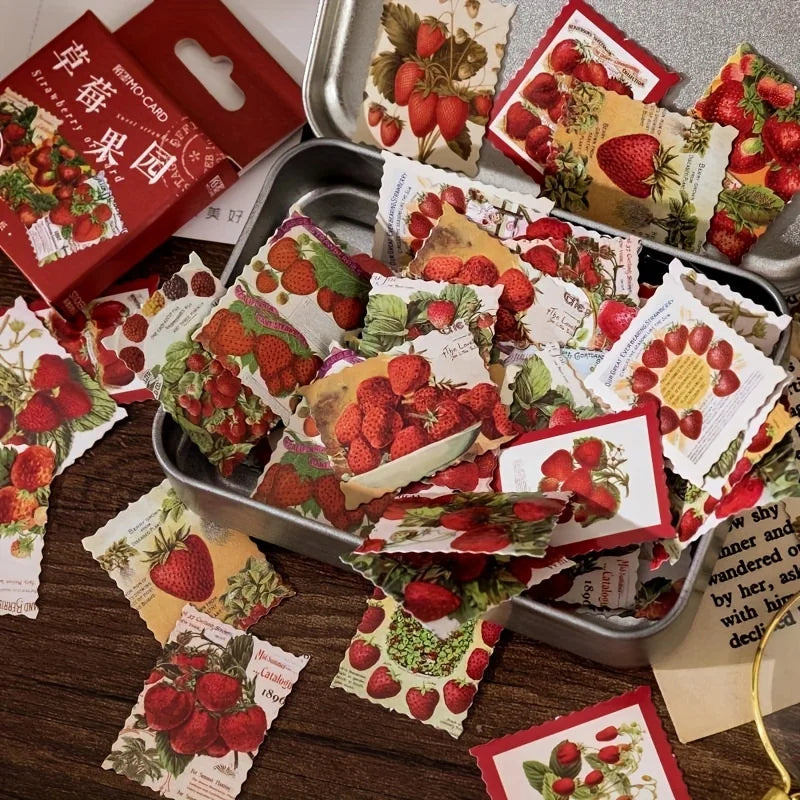 Strawberry Paper Mini Stickers for Scrapbook & Journal Craft Stickers Babs
