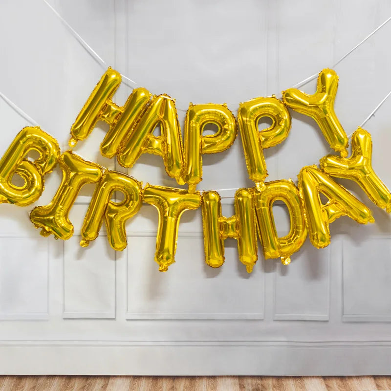 Gradient Rainbow Happy Birthday Foil Letter Balloons Party Decor Foil Letter Balloons Babs AGATE As show