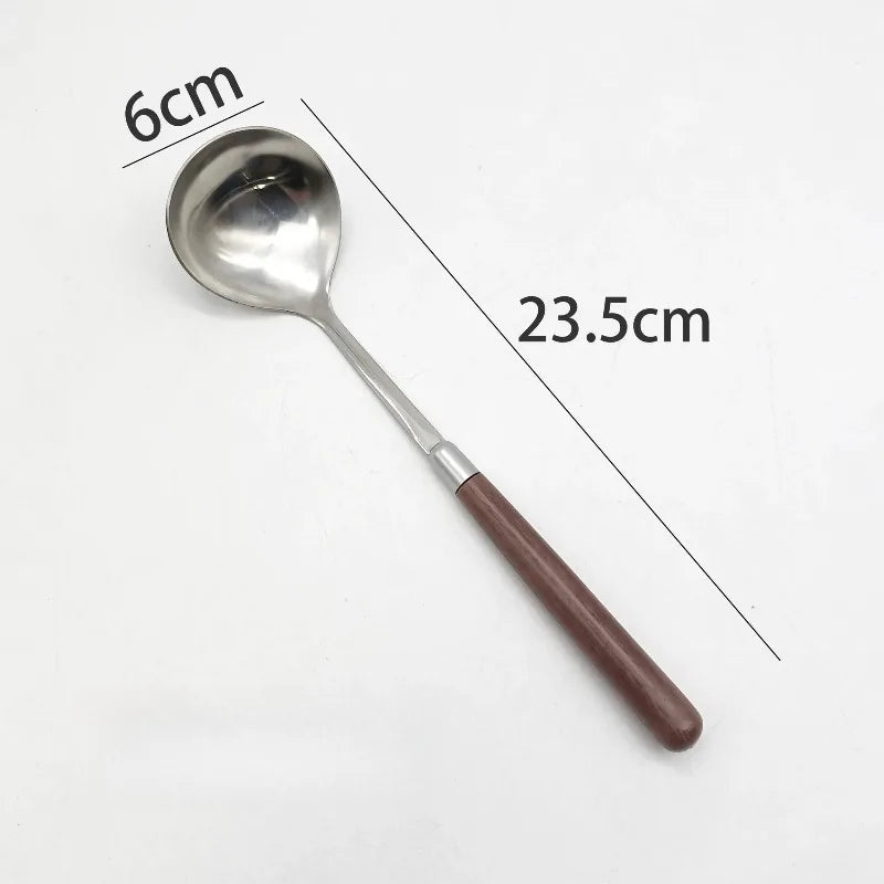 Vintage Stainless Steel Soup Ladle with Wooden Handle Soup Ladle Babs
