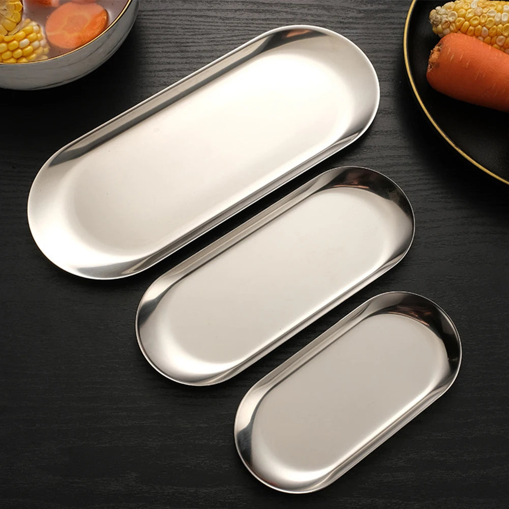 Stainless Steel Oval Tray – Jewelry, Cosmetics & Home Organizer Oval Serving Tray Babs