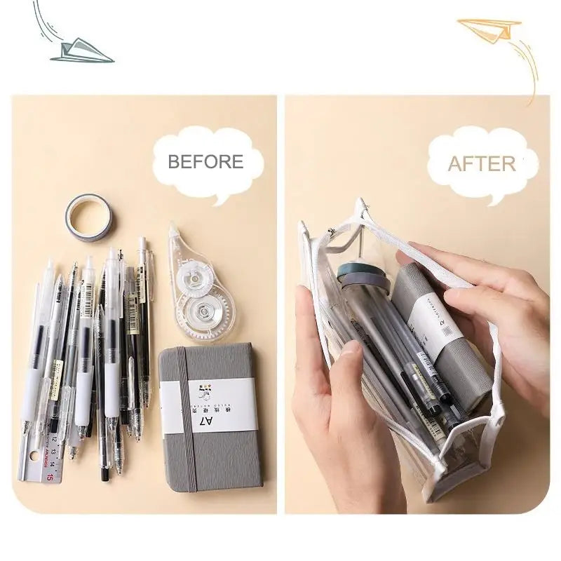 Transparent Pencil Case Large Capacity Kawaii Pen Bag Transparent Pencil Case Babs