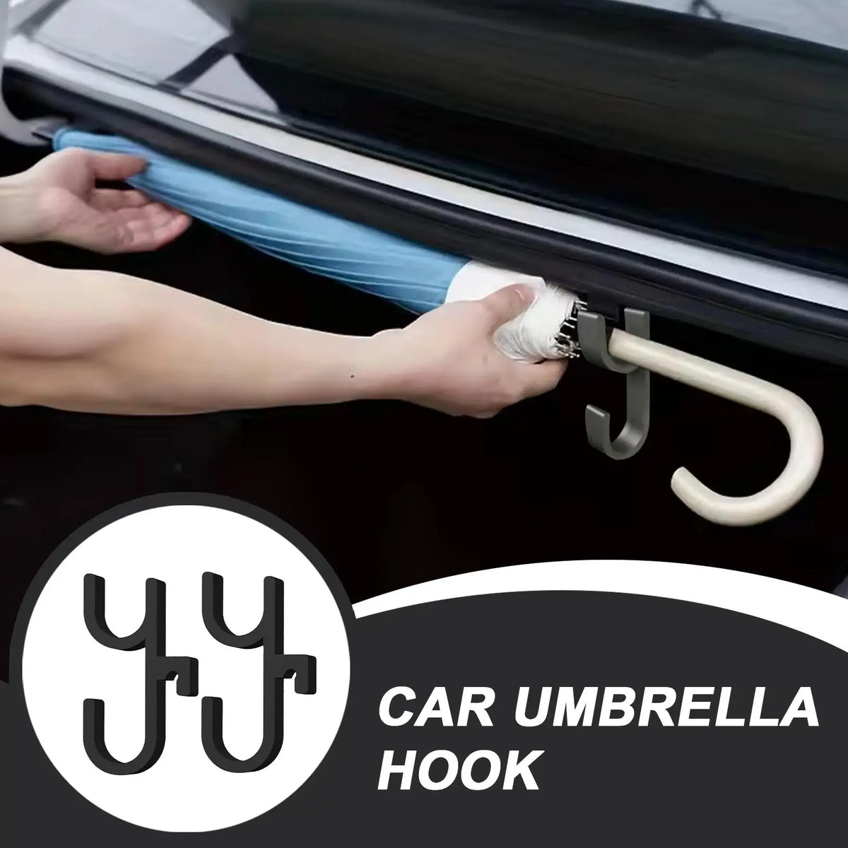 2-Pack Car Umbrella Holder Seat-Back Hook Organizer Clip Car Organizer Hook Babs