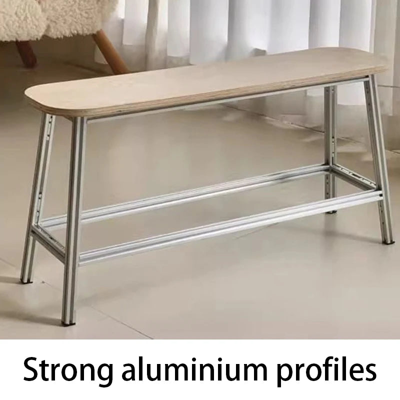 Modern Wooden Metal Ottoman Footstool – Minimalist Bench Ottoman Footstool Bench Babs