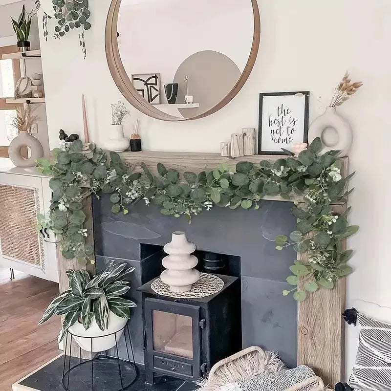 Artificial Eucalyptus Hanging Wreath – Silk Vine Wall Decor Artificial Wreath Babs