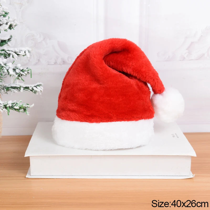 Knitted Christmas Pompom Beanie Hat – Soft Adult Santa Cap Christmas Beanie Hat Babs Cloth hat-S as picture