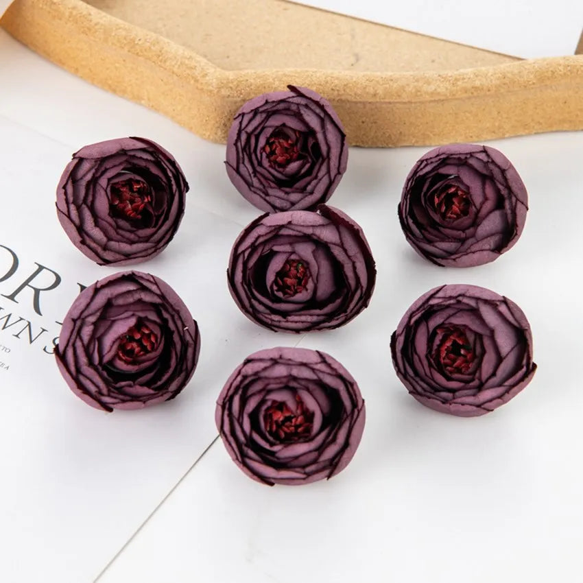Silk Tea Rose Bud Artificial Flowers – Wedding & Home Décor Artificial Silk Flowers Babs plum 10pcs