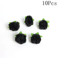 10Pcs Black Silk Artificial Rose Heads – DIY Wedding Decor Artificial Flower Heads Babs Color 8