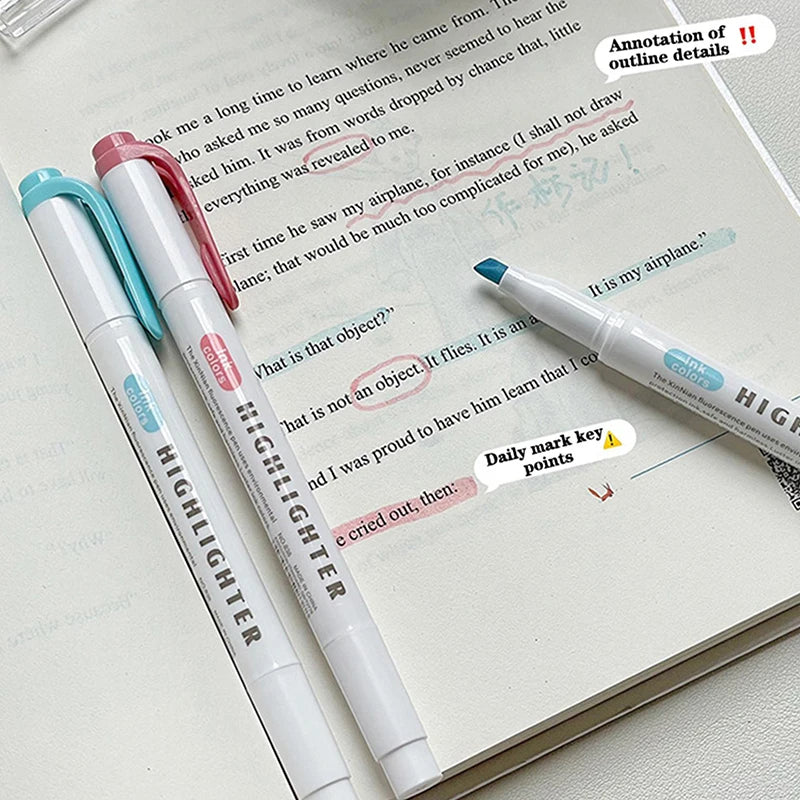 15-Color Double-Headed Pastel Highlighter Pen Set | HUXUAN Highlighter Pen Set Babs