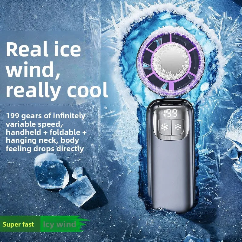 Handheld Rechargeable Mini Cooling Fan – 199 Speeds, USB-C Handheld Cooling Fan Babs