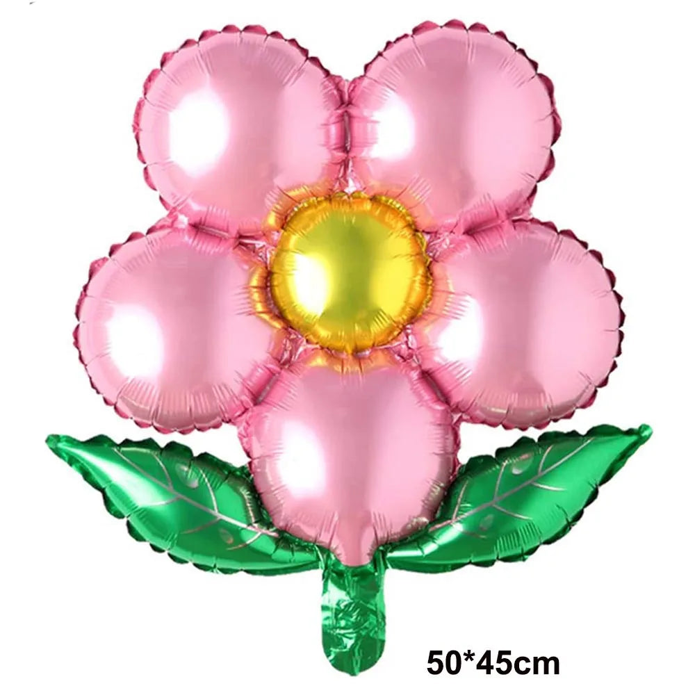 Pink Flower Foil Balloons – Daisy Chrysanthemum Party Décor Foil Party Balloons Babs A 30 Pcs