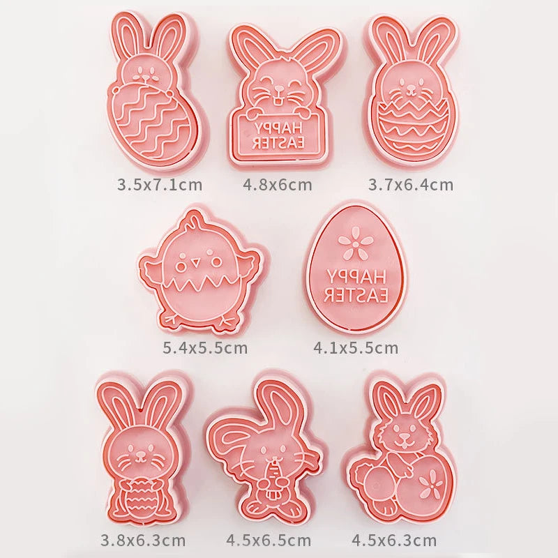 Easter Cookie Cutter Set – Egg, Rabbit & Chick Molds (4/8pcs) Cookie Cutter Set Babs