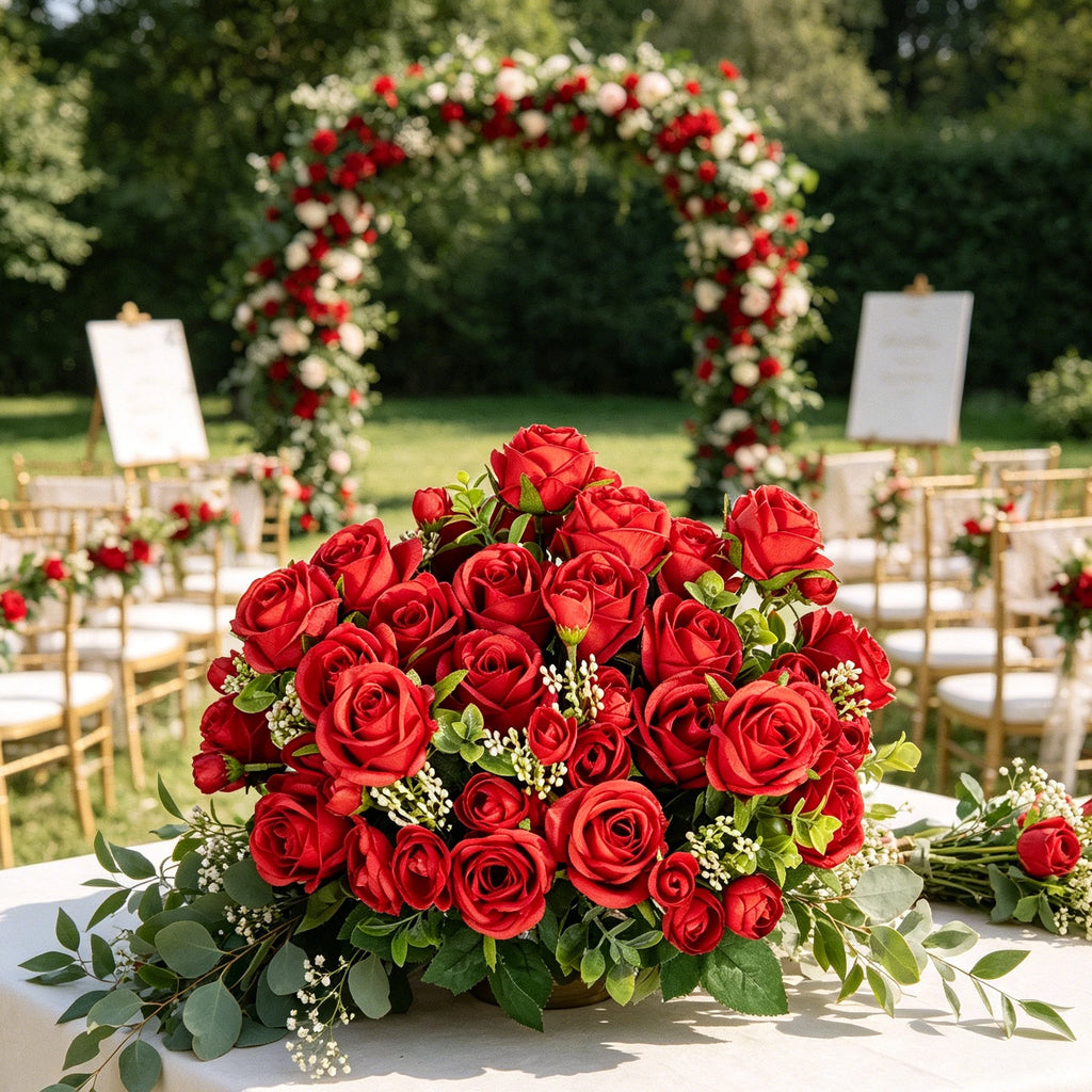 Artificial Silk Rose Bouquet – Wedding & Home Décor Artificial Flower Bouquet Babs