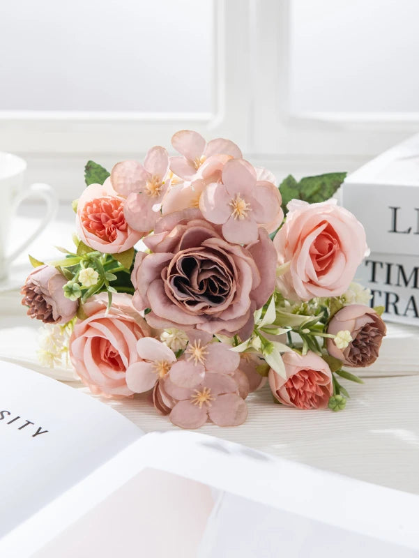 Silk Rose Artificial Flower Bouquet – Wedding & Home Decor Artificial Silk Flower Babs color 3 1 pc