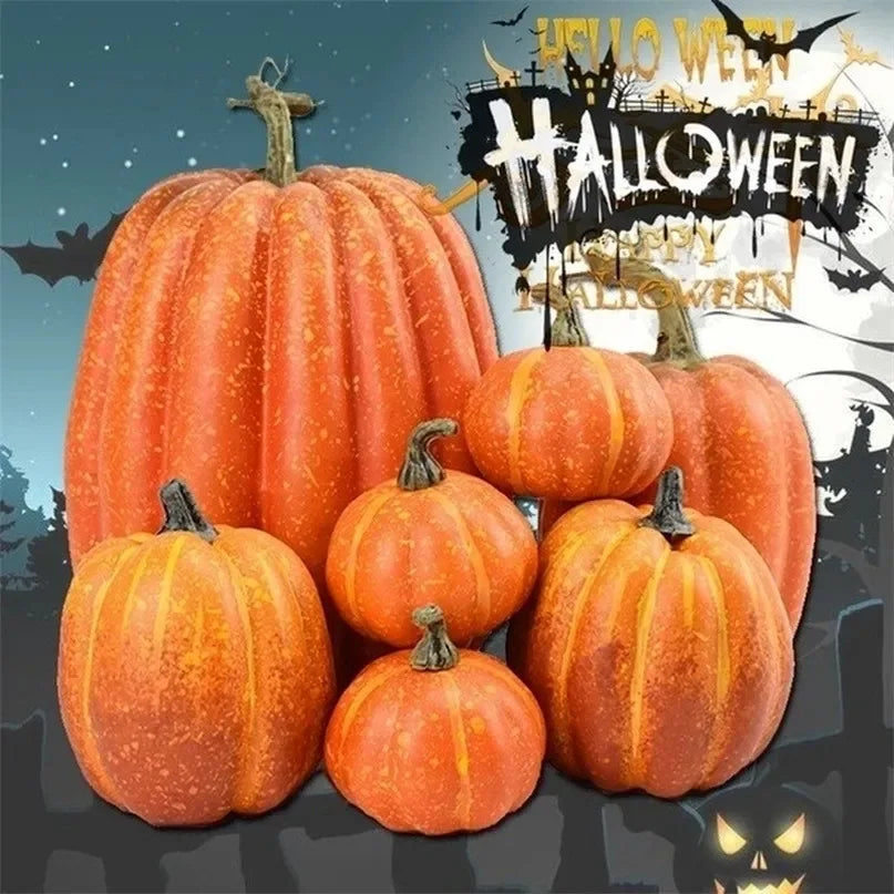7-Piece Artificial Pumpkin Set – Fall & Halloween Decor Artificial Pumpkin Decor Babs