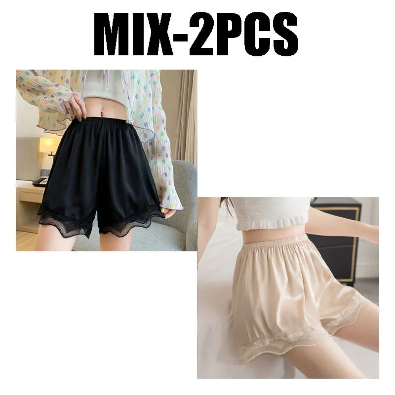 Women's Lace Trim Safety Shorts – Breathable Summer Underwear Women's Safety Shorts Babs MIX-2PCS 3 M