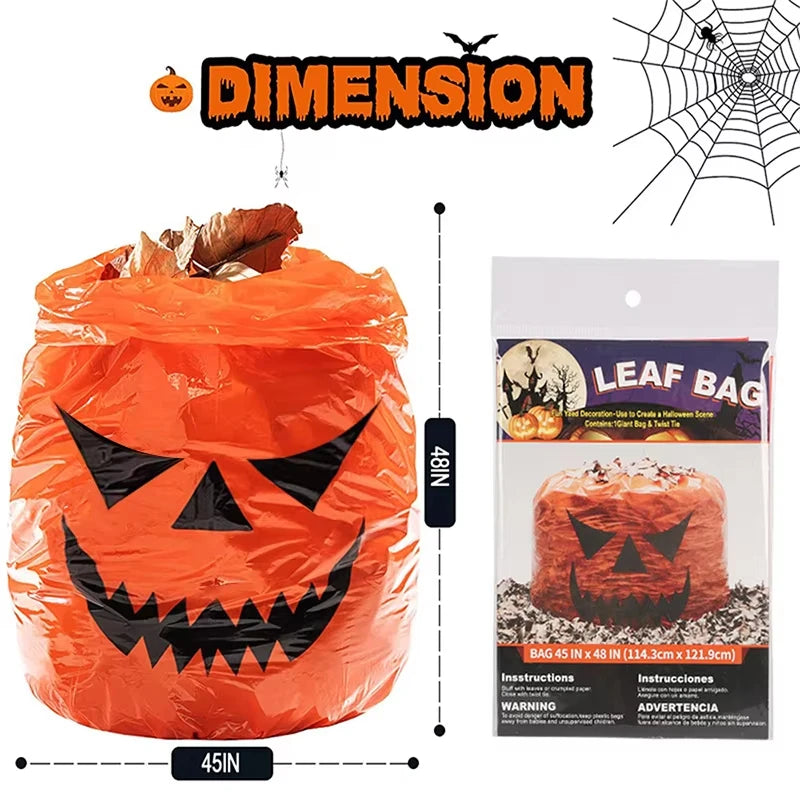 Halloween Pumpkin Lawn Bags & Warning Tape – Yard Decor Halloween Lawn Decor Babs Pumpkin Leaf Bags