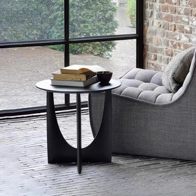 Round Solid Wood Coffee Table | Modern Minimalist Side Table Round Coffee Table Babs