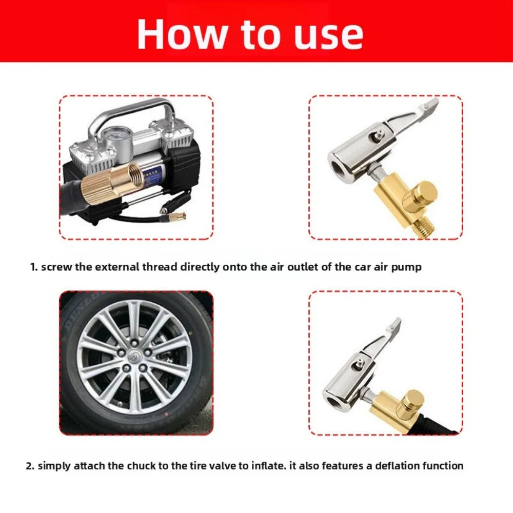 Portable Tire Air Chuck Inflator with Barb Hose Connector Tire Air Chuck Babs
