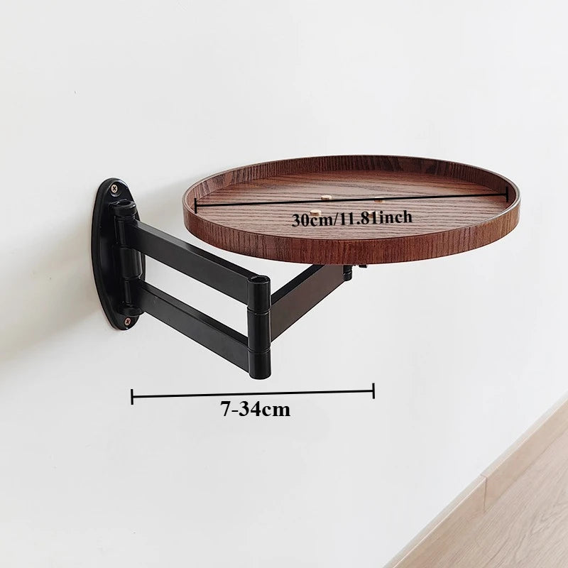 Nordic Minimalist Foldable Round Coffee Table | Wood Side Table Foldable Coffee Table Babs Peach Colored