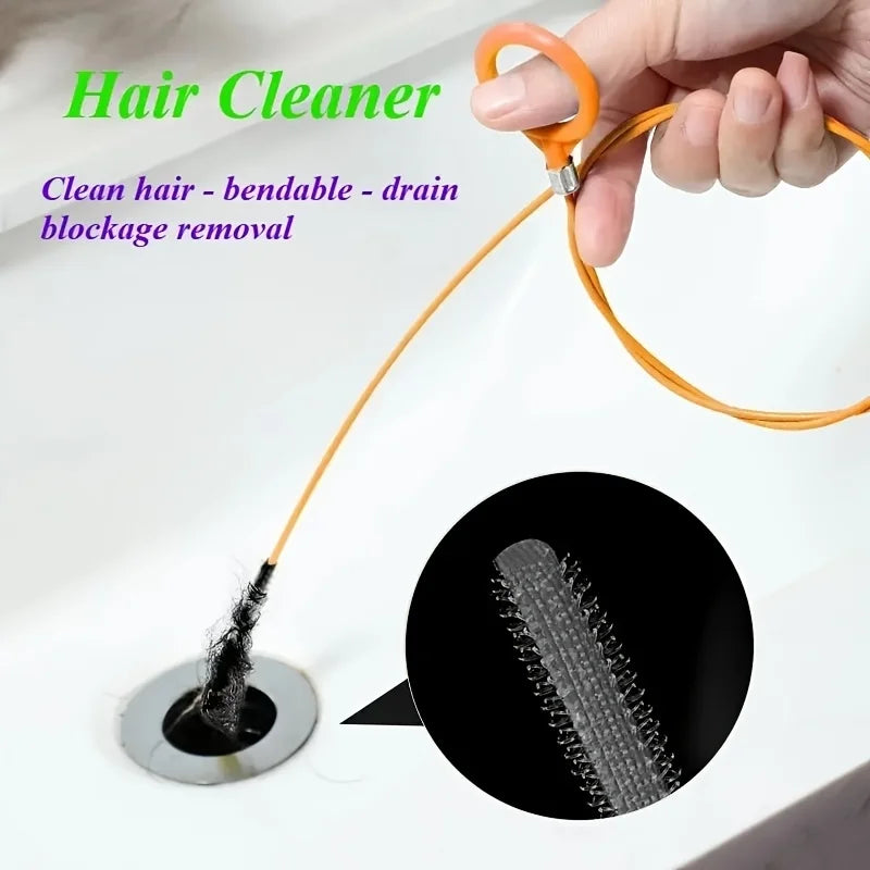 Flexible Drain Snake Hair Remover for Shower, Bath & Sink Drain Cleaning Tool Babs