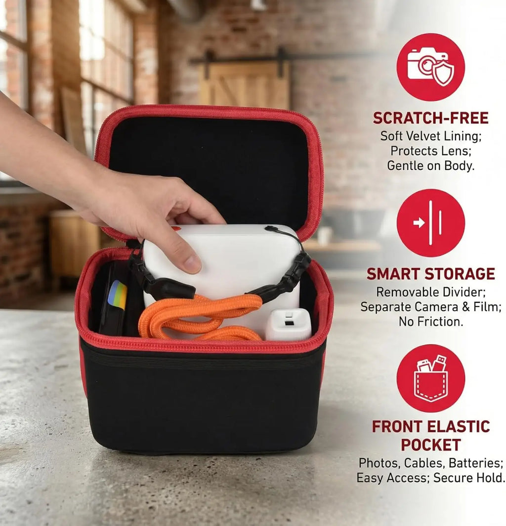 Polaroid Instant Camera Case – Hard EVA Carrying Bag with Strap Camera Carrying Case Babs